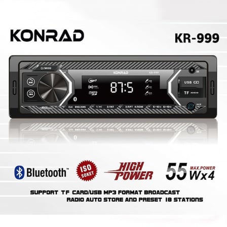 KONRAD KR-999 4X55 WATT ÇİFT USB SD-MMC-FM BLUETOOTH OTO TEYP