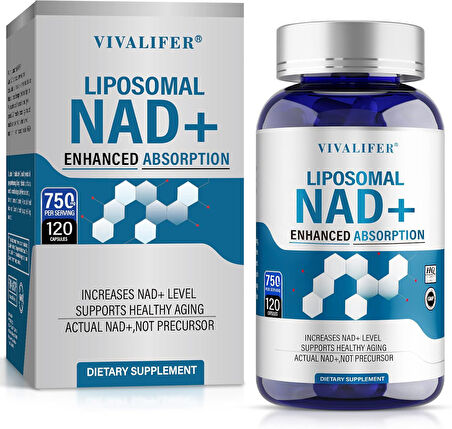 NAD+ & Resveratrol 750 mg  120 Capsules. usa menşei