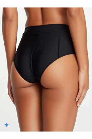 Siyah Süper Yüksek Bel Bikini Altı