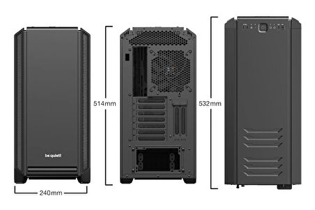 be quiet! BG026 Silent Base 601 Siyah 2x14cm Fanlı, USB 3.2 Bilgisayar Kasası (BG026)