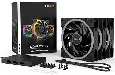 BE QUIET! Be Quiet! Light Wings 120mm PWM Premium ARGB Kasa Fanı 4-Pin 3lü Paket - BL077