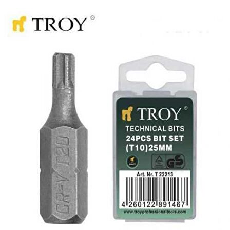 Troy 22215 Bits Uç Seti (T20X25Mm. 24 Adet)