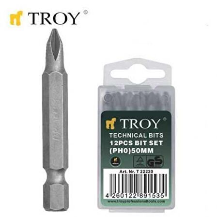 Troy 22222 Bits Uç Seti (Ph2X50Mm. 12Adet)