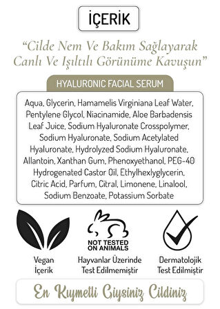 Elaine Perine Hyalüronik Asit Serumu İnce Çizgi Yoğun Nemlendirici Yaşlanma Karşıtı Serum 30ML