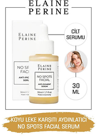 Elaine Perine Koyu Leke Karşıtı Aydınlatıcı Serum Cilt Tonu Eşitleyici Pigmentasyon Yaşlılık Lekesi Serumu 30ML