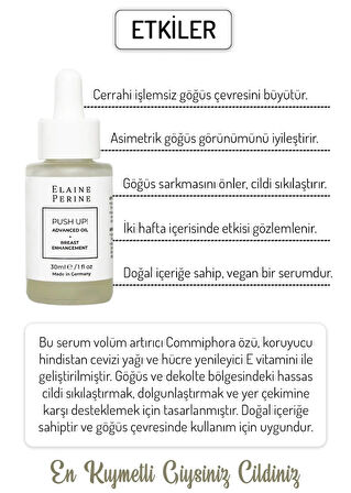 Elaine Perine Göğüs Sıkılaştırıcı Dikleştirici Serum Dekolte Bölgesi Dolgunlaştırıcı Cilt Serumu 30ML