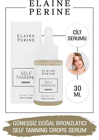 Elaine Perine Güneşsiz Bronzlaştırıcı Serum Kendiliğinden Eşit Ve Doğal Bronzlatıcı Bitki Bazlı Cilt Serumu 30ML