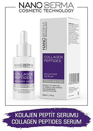 Nanoderma Kolajen Peptit Serumu Elastikiyet Artırıcı Kırışıklık Yaşlanma Karşıtı Collagen Peptides Serum 30ML