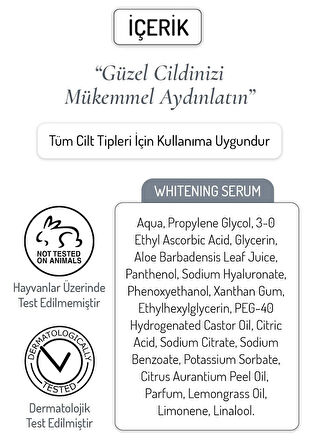 Nanoderma Yüz Beyazlatıcı Serum Aydınlatıcı Koyu Leke Karşıtı Cilt Tonu Eşitleyici Serum Whitening Serum 30ml
