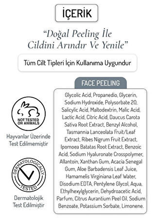 Nanoderma Face Peeling %30 Aha %2 Bha Cilt Tonu Eşitleyici Leke Karşıtı Yenileyici Kırmızı Peeling Serum 30ML