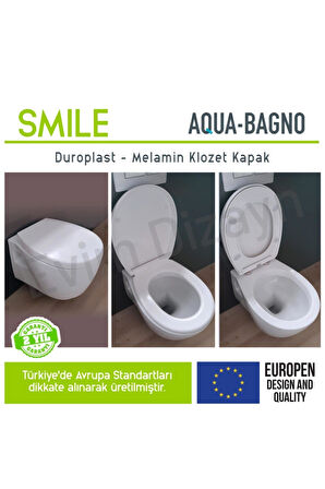 Aqua Bagno Smile Yavaş Kapanan Klozet Kapağı Duroplast