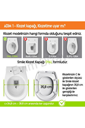 Aqua Bagno Smile Yavaş Kapanan Klozet Kapağı Duroplast