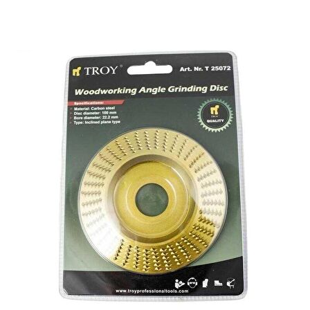 Troy Avuç Taşlama İçin Ahşap Aşındırıcı Törpü Disk 100 mm Konik