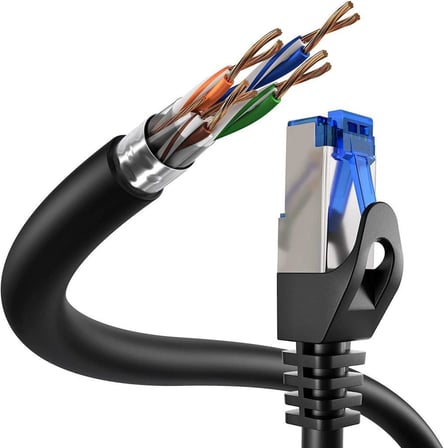 KabelDirekt - Ethernet Kablosu, Ağ Kablosu, LAN - 5x 7,5m - 0,25-30m arasında mevcuttur (10Gbps, Gigabit Ağlar için Fiber Hızı, RJ45 ile Switch/Router/Modem, siyah/gümüş) - Teşhir