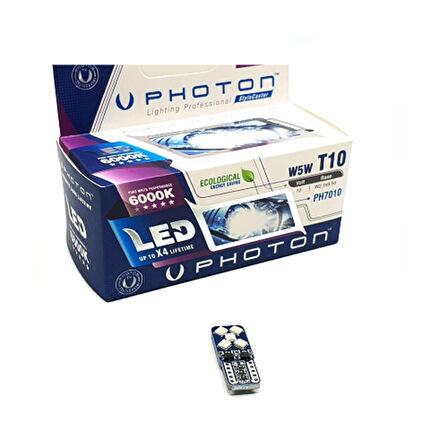 Photon Park Ampulü T10 Dipsiz Led 12v 5w 6000K 10 Ledli Canbus Beyaz