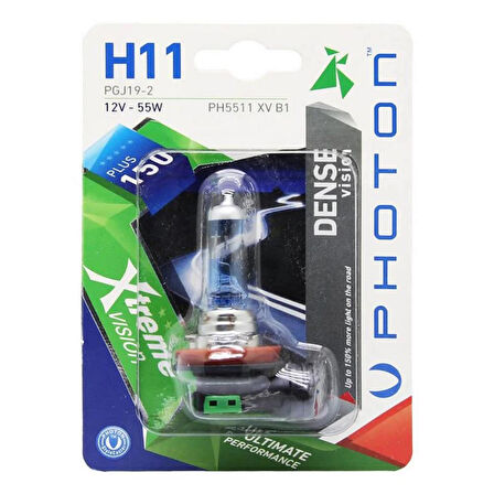 PHOTON H11 12V 55W XTREME VISION +%150 FAZLA IŞIK (TEKLİ BLİSTER) PH5511 XV B1