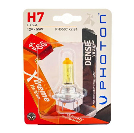 Photon H7 12V 55W XTREME YELLOW (TEKLİ BLİSTER) PH5507 XY B1