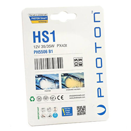 Photon HS1 12V 35/35W PX43T BLISTER AMBALAJ PH5506 B1