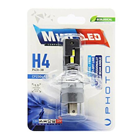 MINI H4 12-24V COMPACT LED (TEKLİ BLİSTER) MOTORSUZ