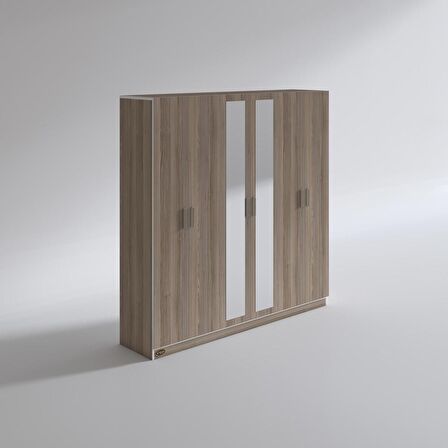 Kenzlife gardırop 6 kapaklı kapılı anemon 180*180*42 crd aynalı gardolap dolap