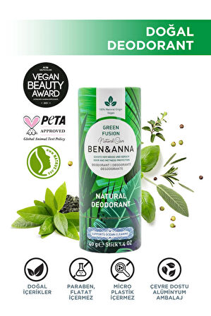 Ben  Anna Green Fusion Natural Deostick 40 Gr