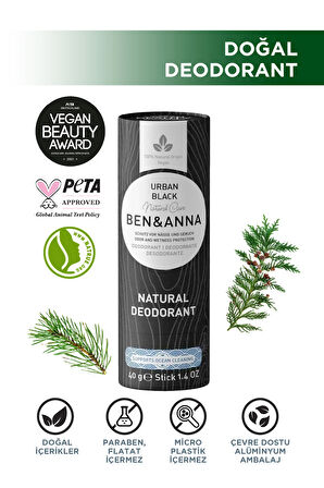 Ben & Anna Deo Stick Urban Black 40gr