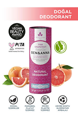 Ben  Anna Natural Deostick Pink Grapefruit 40 Gr