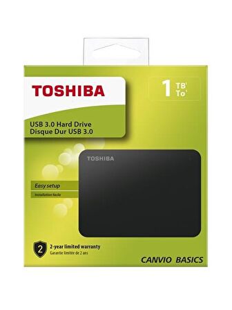 Toshiba 1TB Canvio Basics USB 3.0 2.5" Siyah Taşınabilir Disk
