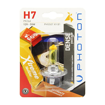 H7 12V 55W XTREME YELLOW(TEKLİ BLİSTER)