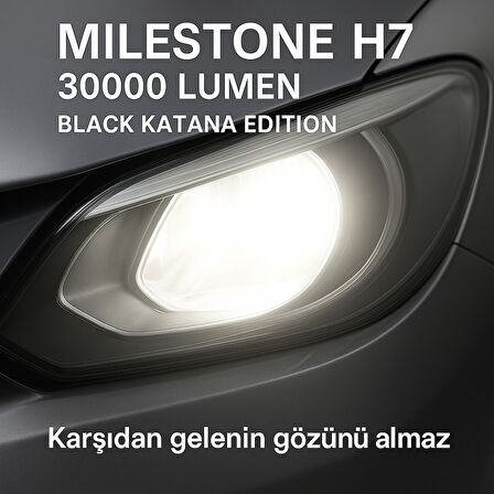 HYUNDAI i30 2012-2015 ile uyumlu Photon Milestone Black Katana  H7 Uzun LED Far 30000 Lümen