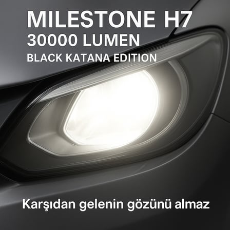 VOLKSWAGEN Polo 2014-2017 ile uyumlu Photon Milestone Black Katana  H7 Uzun LED Far 30000 Lümen