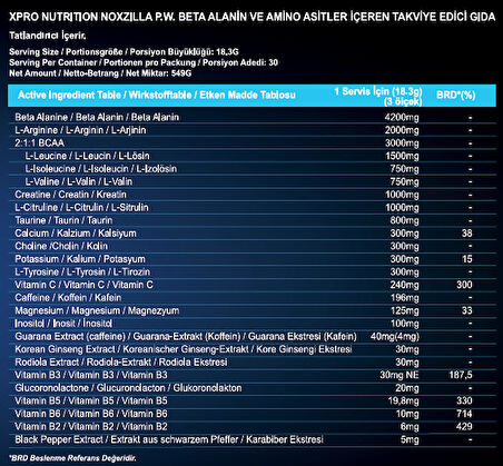 Xpro Noxzilla Pre-Workout 549gr Mango