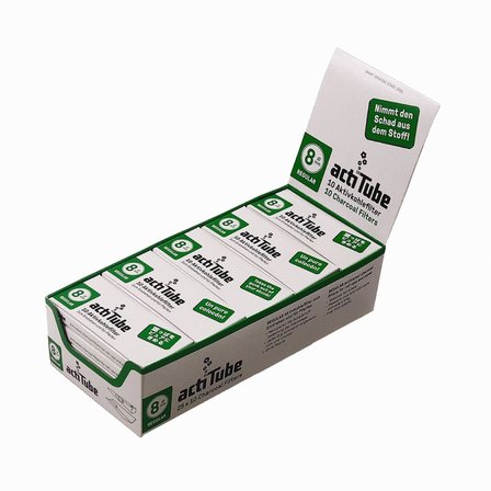 Actitube Karbonlu Pipo Filtresi 8mm 25 x 10'lu paket