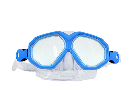 Speedo Au Dual Lenses Mask With Snrkl Blu/Blk Unisex Yüzücü Gözlüğü SOL25002C-TCBK Mavi