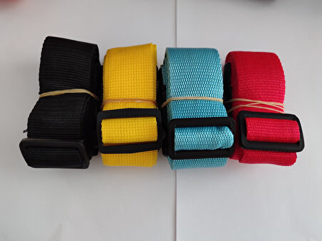 Siyah, Sarı, Turkuaz ve Kırmızı Renk Valiz Kemeri 4 Cm toplam 4 Adet