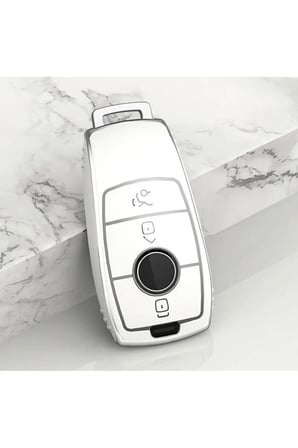 Mercedes Benz W177 Anahtar Kılıfı Beyaz Gümüş Renk