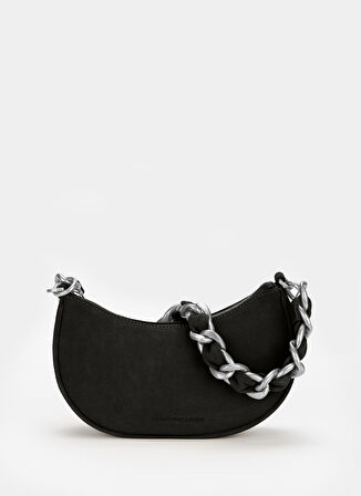 Siyah Kadın 33x35x12 Deri Omuz Çantası IVY CHAIN1001