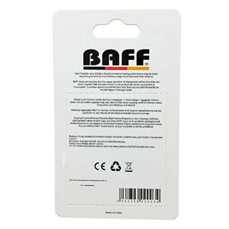 Baff 64 GB Micro SD Hafıza Kartı