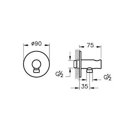 Vitra Origin Ankastre El Duşu Çıkışı Mat Siyah