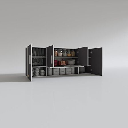 Kenzlife hazır mutfak acus32 gri 060*150*32 mutfak banyo dolabı kapaklı raflı