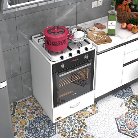 Kenzlife ankastre modülü kabini flor byz kapaklı fırın ocak dolabı sabit tabla 