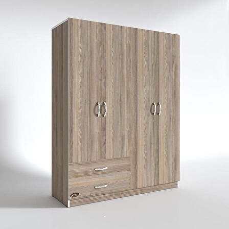 Kenzlife gardırop 4 kapaklı kapılı 2 çekmeceli orkide crd 180*120*42 gardolap dolap