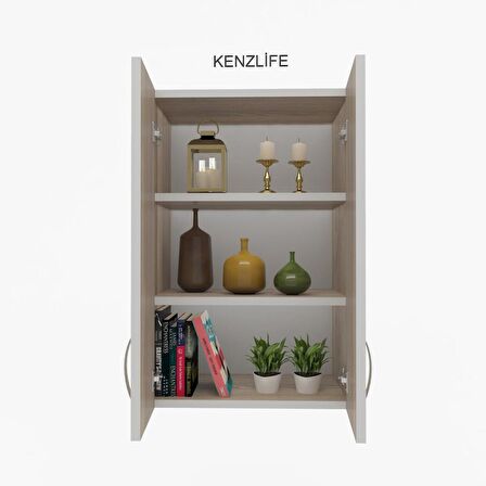 Kenzlife mutfak dolabı idil  060.060.32 crd 2 raflı kapaklı  ofis banyo kiler evrak kitaplık