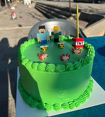 3D MİNECRAFT PASTA SÜSÜ