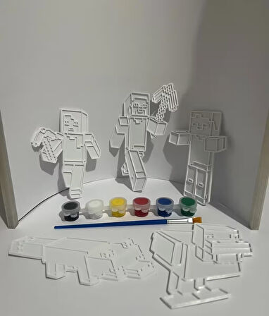3D Minecraft Boyama Seti