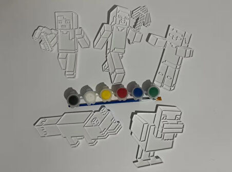 3D Minecraft Boyama Seti