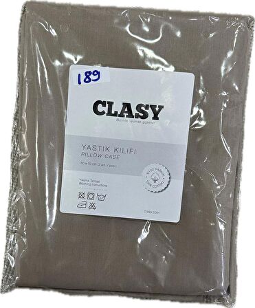 Clasy Ranforce 2 Adet Yastık Kılıfı Düz Desen Kahve