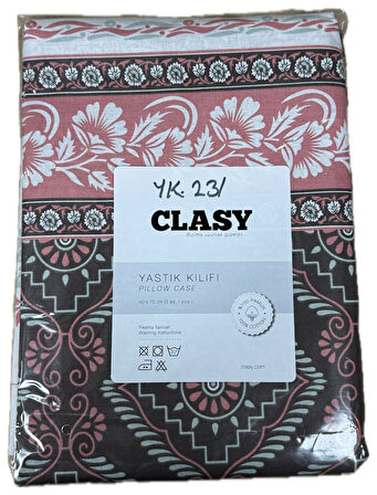 Clasy Ranforce 2 Adet Yastık Kılıfı Etnik Desenli Çok Renkli