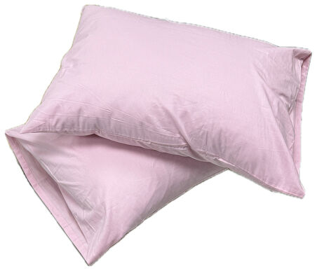 Clasy Ranforce 2 Adet Yastık Kılıfı Düz Renk Açık Pembe