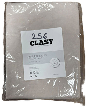 Clasy Ranforce %100 Pamuk 2 Adet Yastık Kılıfı Düz Krem